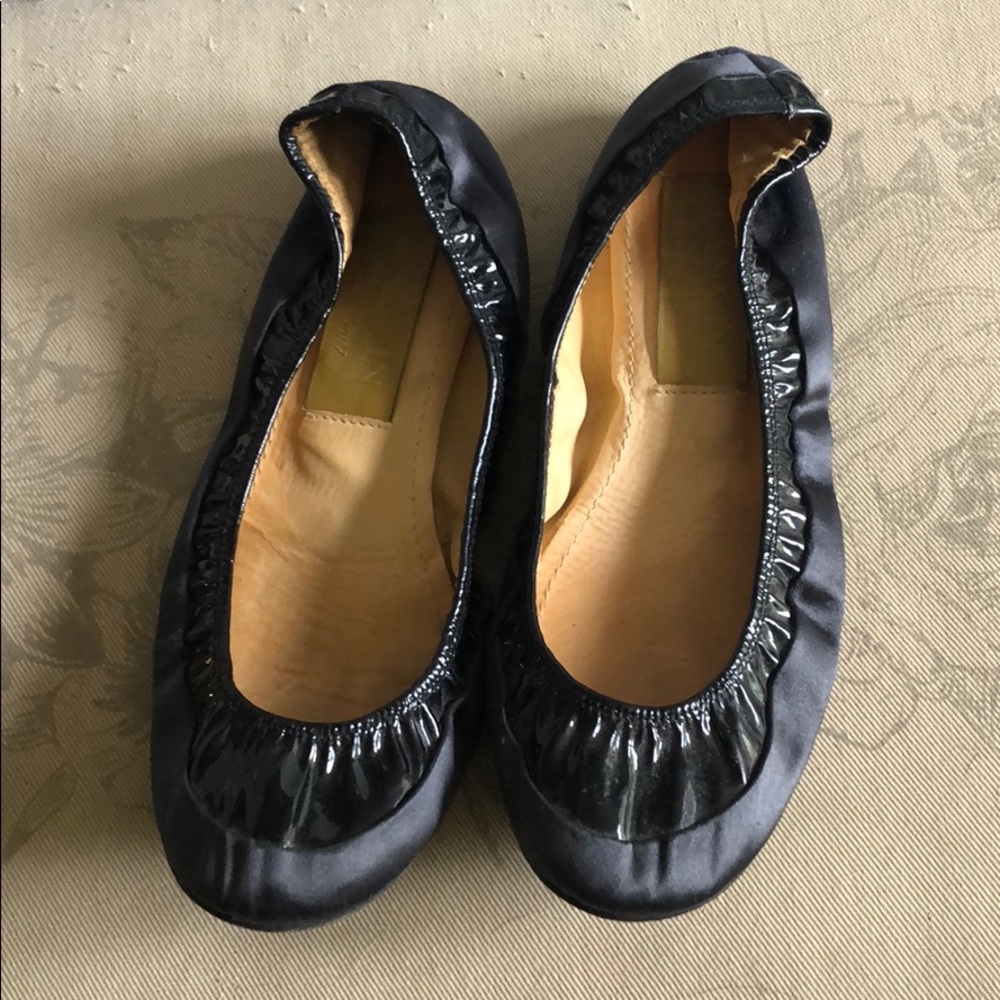 Lanvin Patent and Satin Ballet Flat